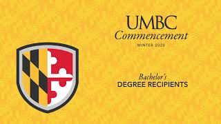 UMBC Undergraduate Graduates Winter 2020