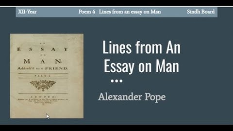 An Essay on Man by Alexander Pope-poem 