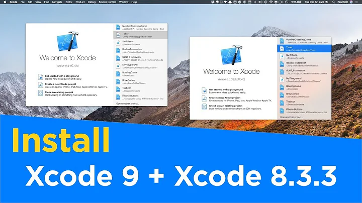 How to Install Xcode 8.3.3 Side by Side with Xcode 9