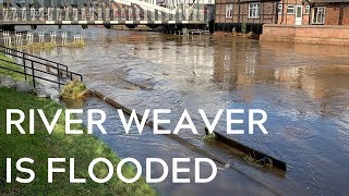 Living on a Narrowboat - Northwich and the River Weaver are in Flood 27/10/19