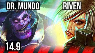 DR. MUNDO vs RIVEN (TOP) | 1000+ games, Dominating | KR Master | 14.9