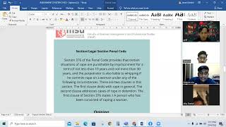 Criminal Law Assignment 3 topic of CHILD RAPE/STATUTORY RAPE.