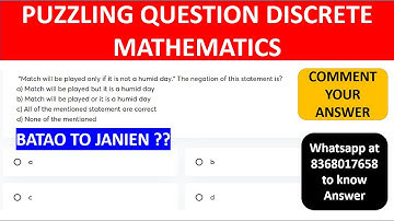 PUZZLING Question on Discrete Mathematics For GATE & UGC NET | Whatsapp at 8368017658 to Know answer