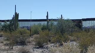 Driving Along Border Wall - Puerto Blanco Drive Arizona