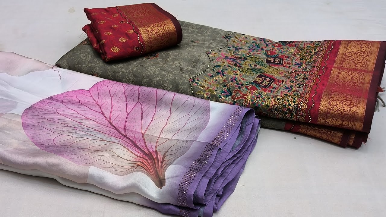 Party Wear Saree|Butter Silk Sarees|Bandej Sarees|Silk Chiffon Sarees#newfancysaree #saree 