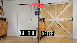 How to make sliding closet barn doors cheap