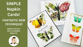 Napkin Cards | DON'T MISS THIS NEW TECHNIQUE! Use Designer Napkins & Dies for STUNNING Cards!