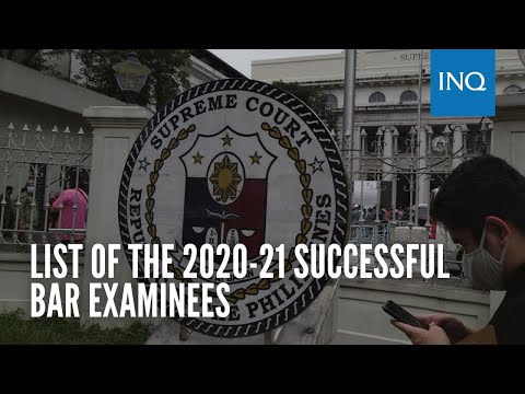 List of the 2020-21 Successful Bar Examinees