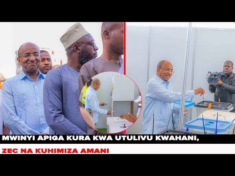 MWINYI APIGA KURA KWA UTULIVU KWAHANI AIPONGEZA ZEC NA KUHIMIZA AMANI