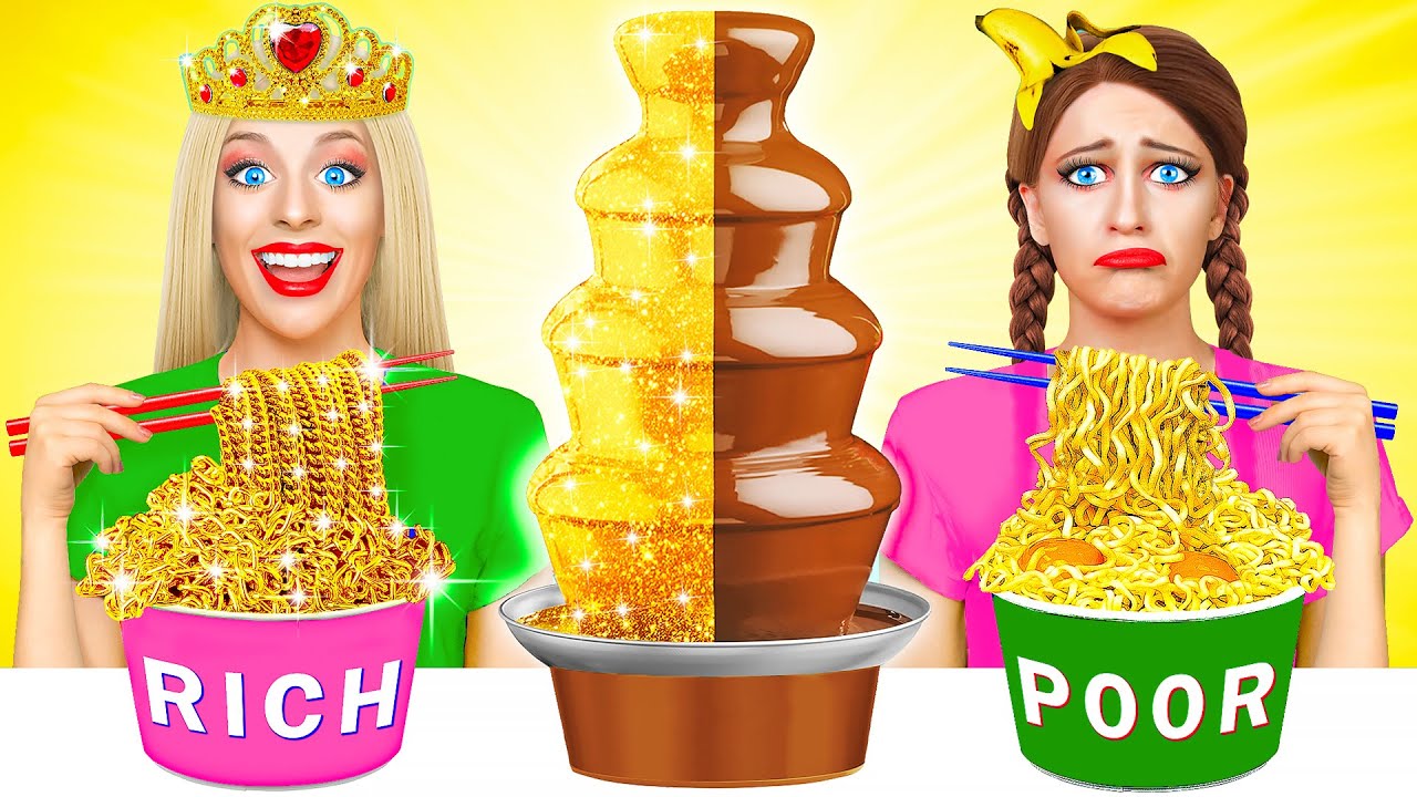 Богатая Девушка против Бедной Шоколадный Фонтан Челлендж | Вкусные Кухонные Лайфхаки c Choco DO