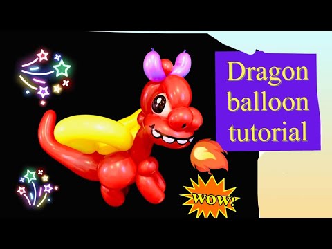 Dragon balloon tutorial . Fast and easy balloon design Cute and cool balloon dragon .