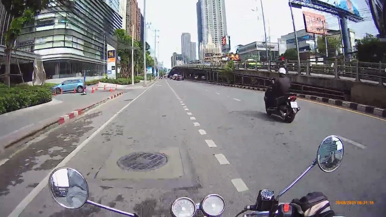 Silver Spectre onto Asoke Road, Bangkok.