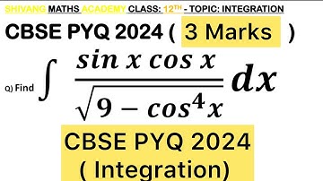 Q) Integration ∫ (sin 𝑥 cos𝑥)/√(9−cos^4 𝑥)𝑑𝑥 #class12 #maths#integration #class12 #mathchallenge