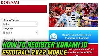How To Register Konami Id Pes 21 Mobile Youtube