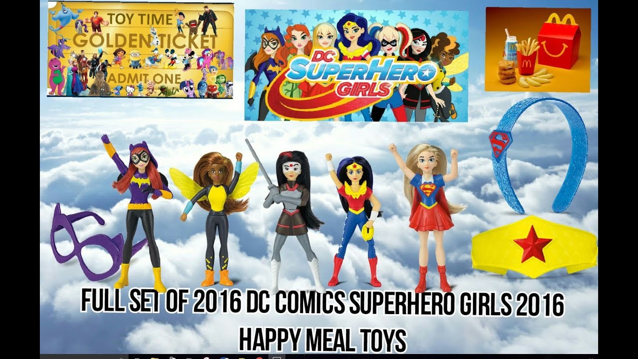 Full Set of 2016 DC Comics Superhero Girls Mcdonalds Happy Meal Toys Tickets To Toy Time mcdonalds phone number