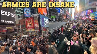 Live🔴Army Patiently Waiting For Jungkook In Times Square For His Performance Jungkook In Time Square