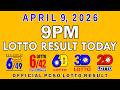 9pm Lotto Result Today April 9 2026 PCSO