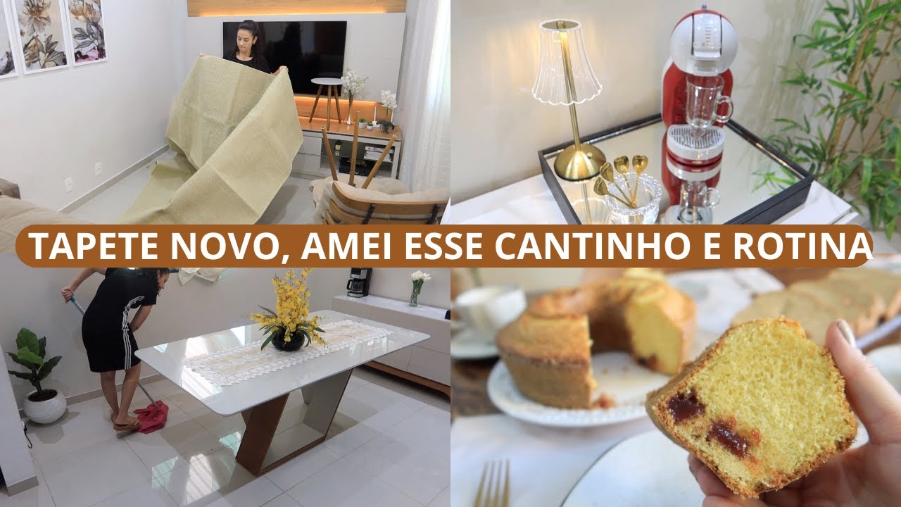 COLOCANDO OS ITENS NOVOS, A SALA FICOU LINDA, BOLO DE FUBÁ COM GOIABADA, COMO FINALIZO MEU CABELO