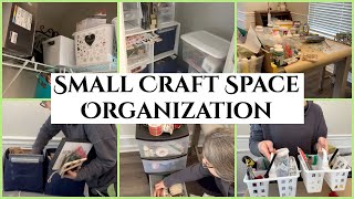 Small Craft Room Organization | Craft Space Organization on a Budget | Dollar Tree Organization