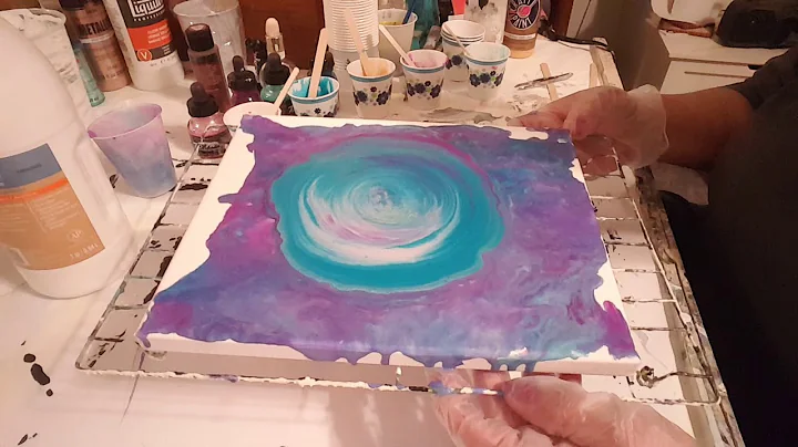 Acrylic inks, dirty pour flip cup, puddle, blow dryer, alcohol