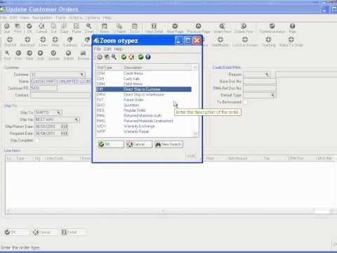 Fitrix ERP Order Entry: Order Types - video from Fourth Generation Industry Solutions