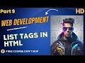 Web development part 9 | List tag in html | complete course | easy explanation| handwritten notes