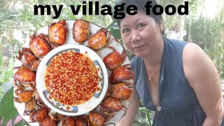 Cooking  Crab Eating with Spicy Chilli - Khmer Food Steam Crab