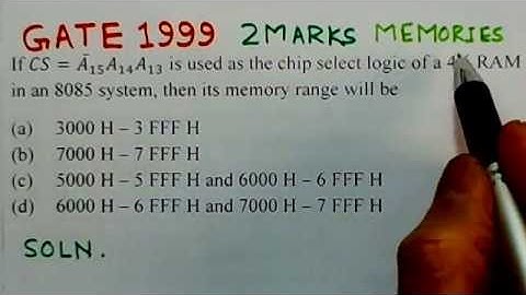 Video Solution to GATE ECE-1999 Problem -Memories (I Problem)