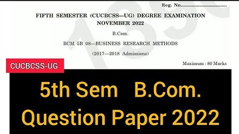 BUSINESS RESEARCH METHODS       |        5th Semester      B.Com      Question Paper  2022  #calicut
