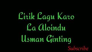 Lagu Karo paling baru la aloindu