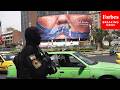 Massive Anti Trump Banner Displayed In Tehran Iran Amid Strait Of Hormuz Closure 
