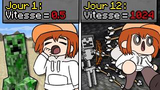Minecraft mais le jeu accélère tout les jours!