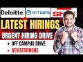 Deloitte , NTT , UBS Off Campus Job Drives Announced | Latest Freshers Hiring | New IT JOBS