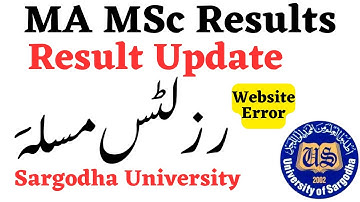 MA MSc Results Website Error Sargodha University - MA MSc Results 2022 UOS