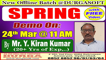 SPRING Offline Training @ DURGASOFT