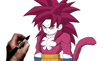 How To Draw Kid SSJ4 Goku | Step BY Step | Dragon Ball Daima