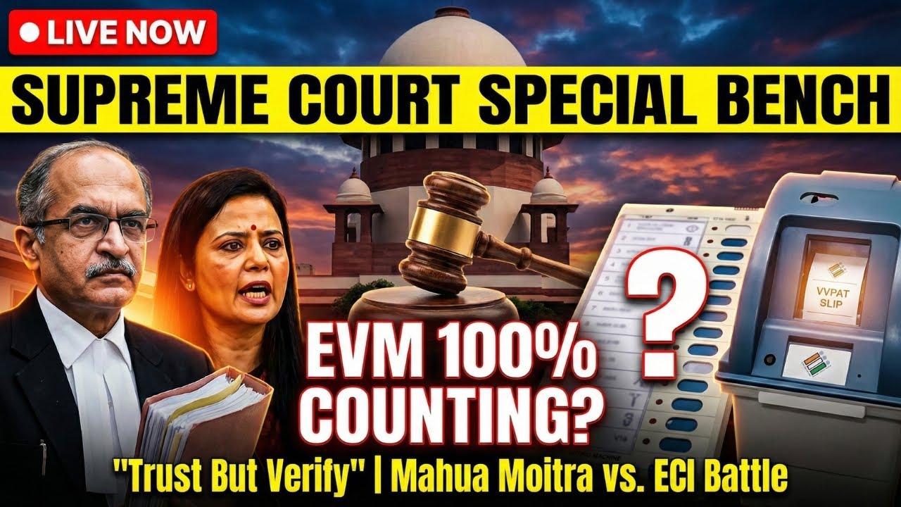 Supreme Court Special Bench: EVM 100% VVPAT Counting? | Mahua Moitra & ADR vs ECI Live Hearing