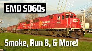 SD60s On Ballast Trains -Smoke, Run 8, and More!-