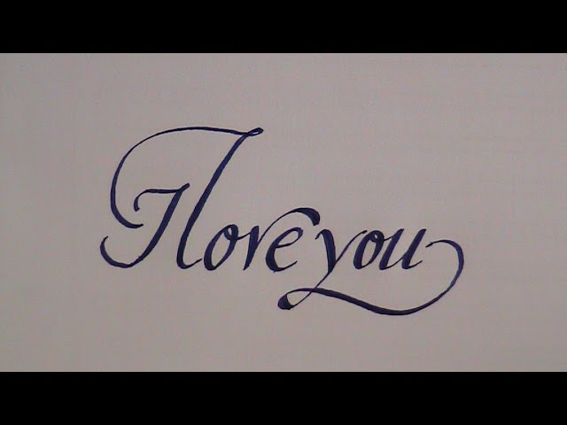 how to write in cursive - calligraphy letters I love you - for beginners class=