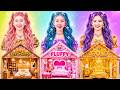 Broke Cardboard Vs Rich Fluffy Vs Giga Rich Golden At Doll Room Makeover Contest!