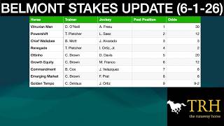 Belmont Stakes 2026 Update (6-1-26): Post Positions & Morning Line Odds