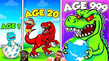 SHINCHAN Upgrading NOOB DINOSAUR into HACKER T-REX in ROBLOX with franklin & chop | Dream Squad Op