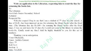 Application for remission the fine for returning the books late