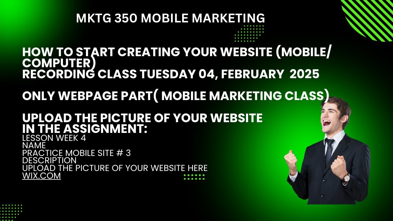 RECORDING CLASS Tus 04 Feb 25 WEBPAGE PART MOBILE MARKETING