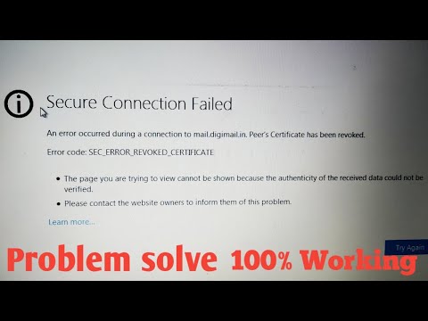 Secure Connection Failed... Problem Solve 100%