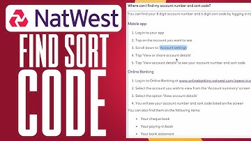 How To Find Sort Code NatWest In 2025 (Step-By-Step)