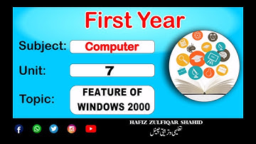 Inter Part-1 Computer Unit 07{Lecture No 7} Feature Of Window   #hafizzulfiqarshahid