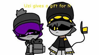 Uzi gives a gift for N (Murder Drones animation)