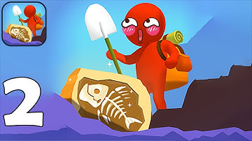 Digging Master - Stickman Dig Deep Dinosaur Museum - Part 2 - Gameplay Walkthrough(iOS, Android)