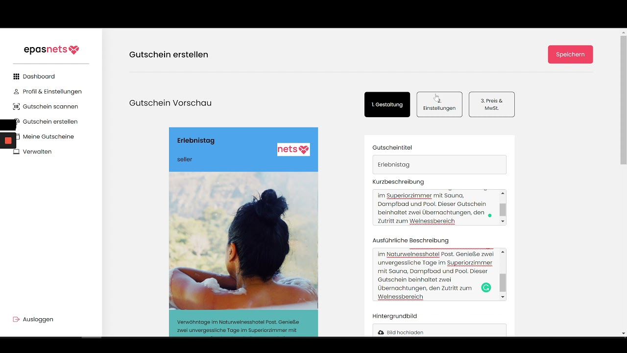 Wie erstelle ich meinen ersten Gutschein?